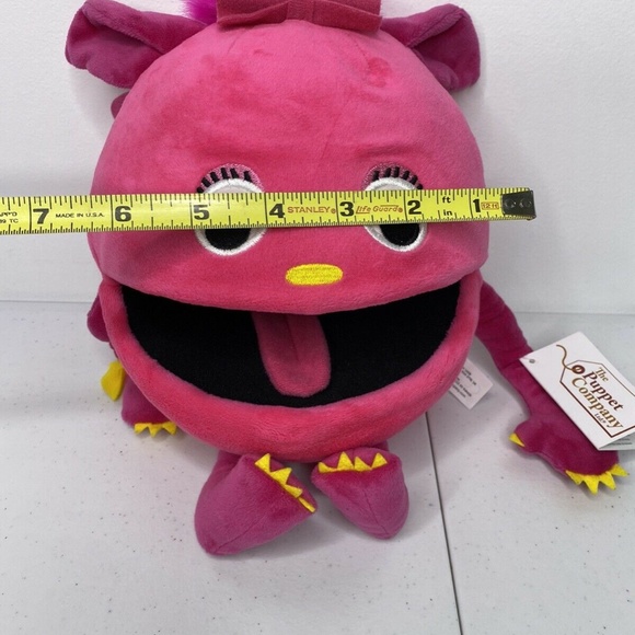 The Puppet Company Pink Baby Monster Hand Puppet Squeaky Moving Mouth Soft Toy - Picture 8 of 10